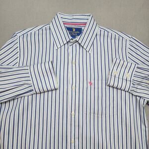 Abercrombie & Fitch Long Sleeve Blue Striped Button Down Men’s Shirt Size L